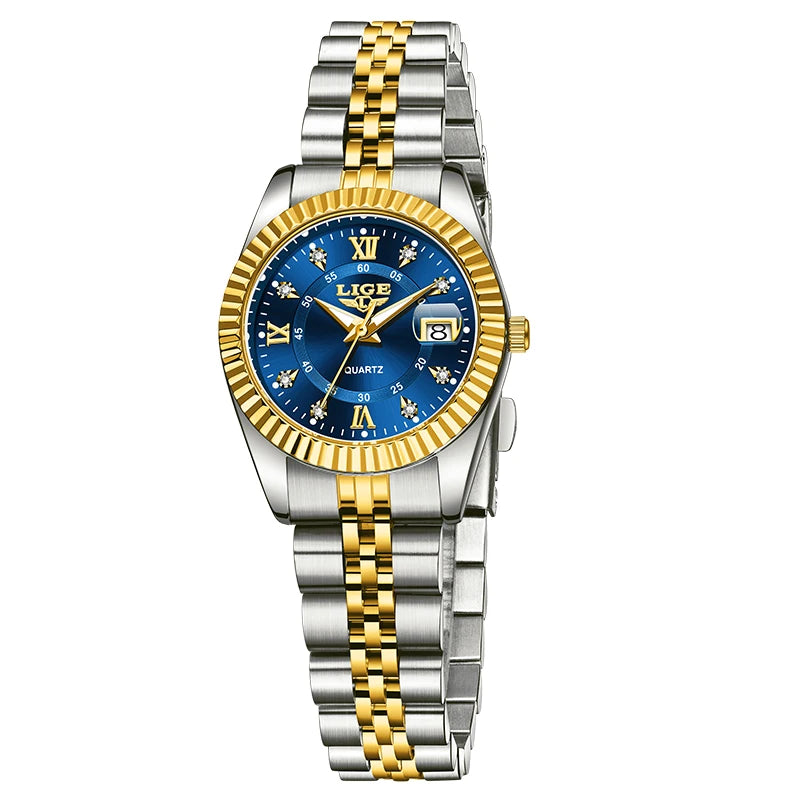 LIGE Waterproof Calendar Ladies Watch
