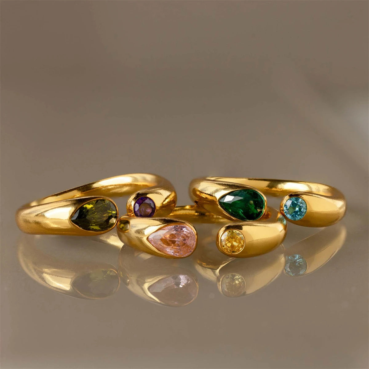 December Birthstone Steel Ring