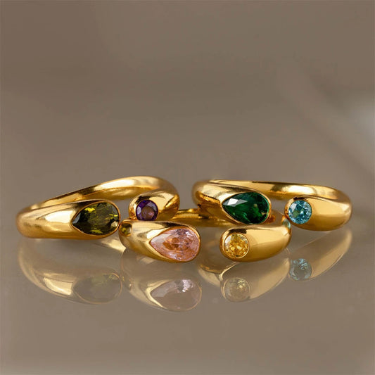 December Birthstone Steel Ring