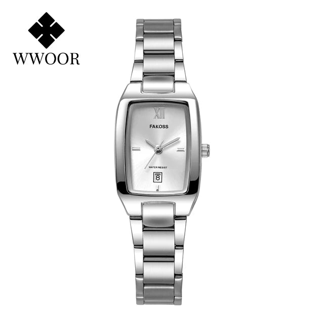 WWOOR Square Gold Steel Watch