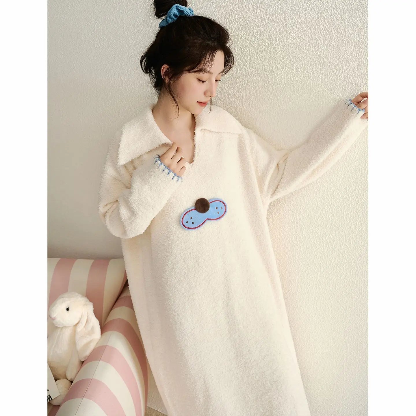 Women's Velvet Nightgown Warm Loose