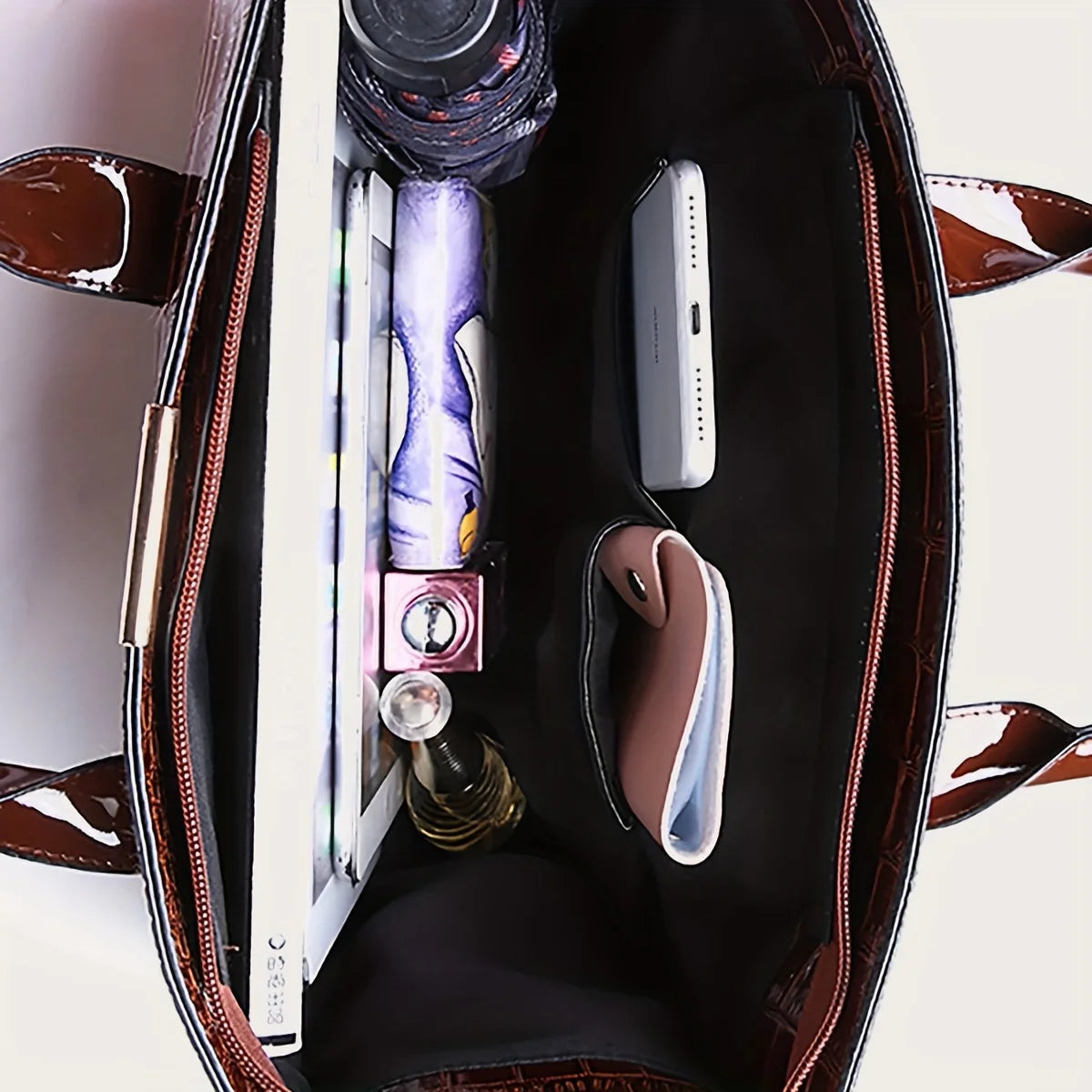 Women's Large Capacity Zipper Tote Bag