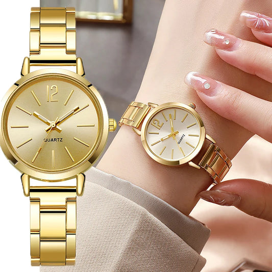 Gold Quartz Women Watch