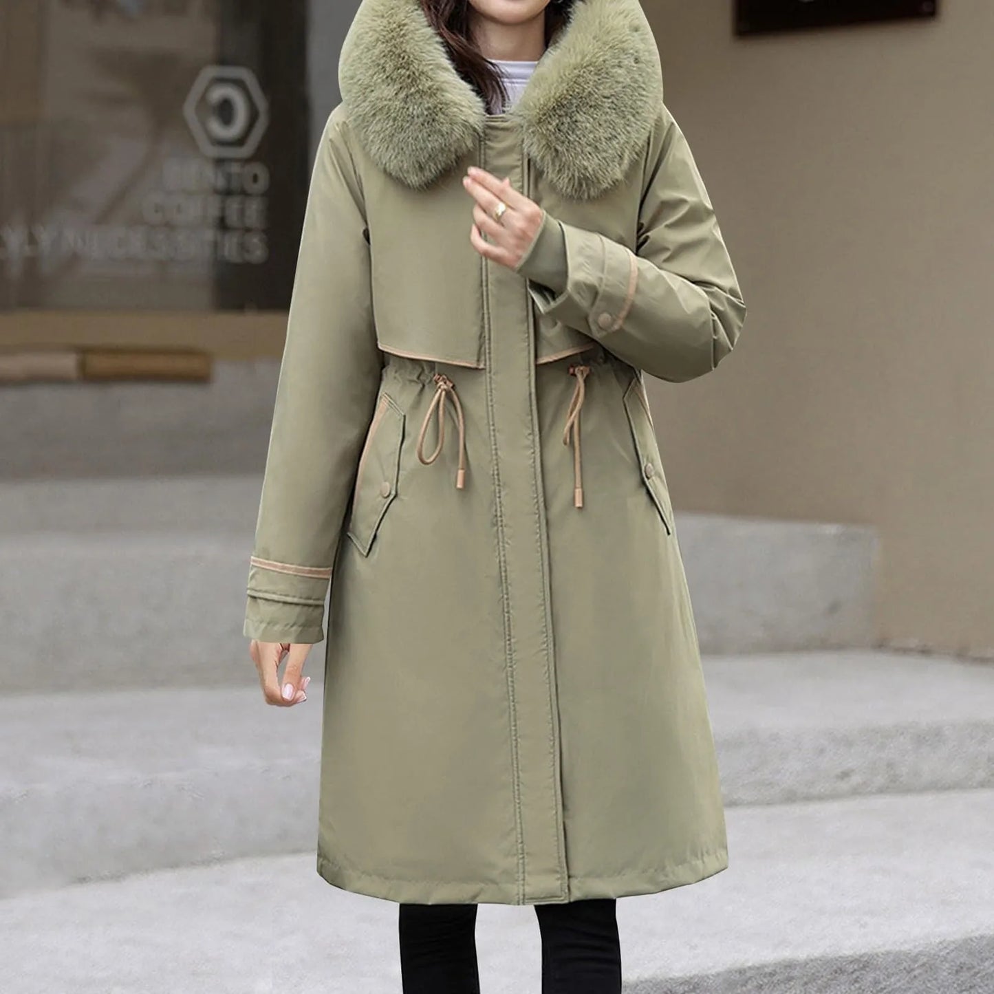 Korean Fleece Women Parka
