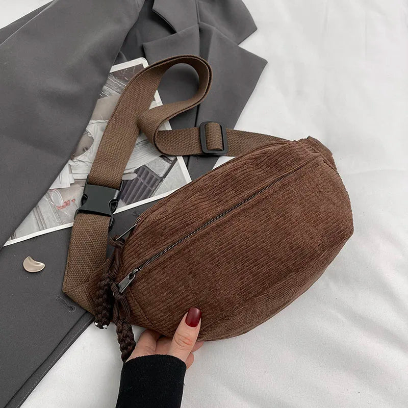 Corduroy Waist & Crossbody Bag