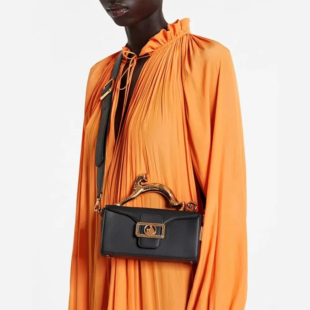 Metal Handle Rectangular Bag