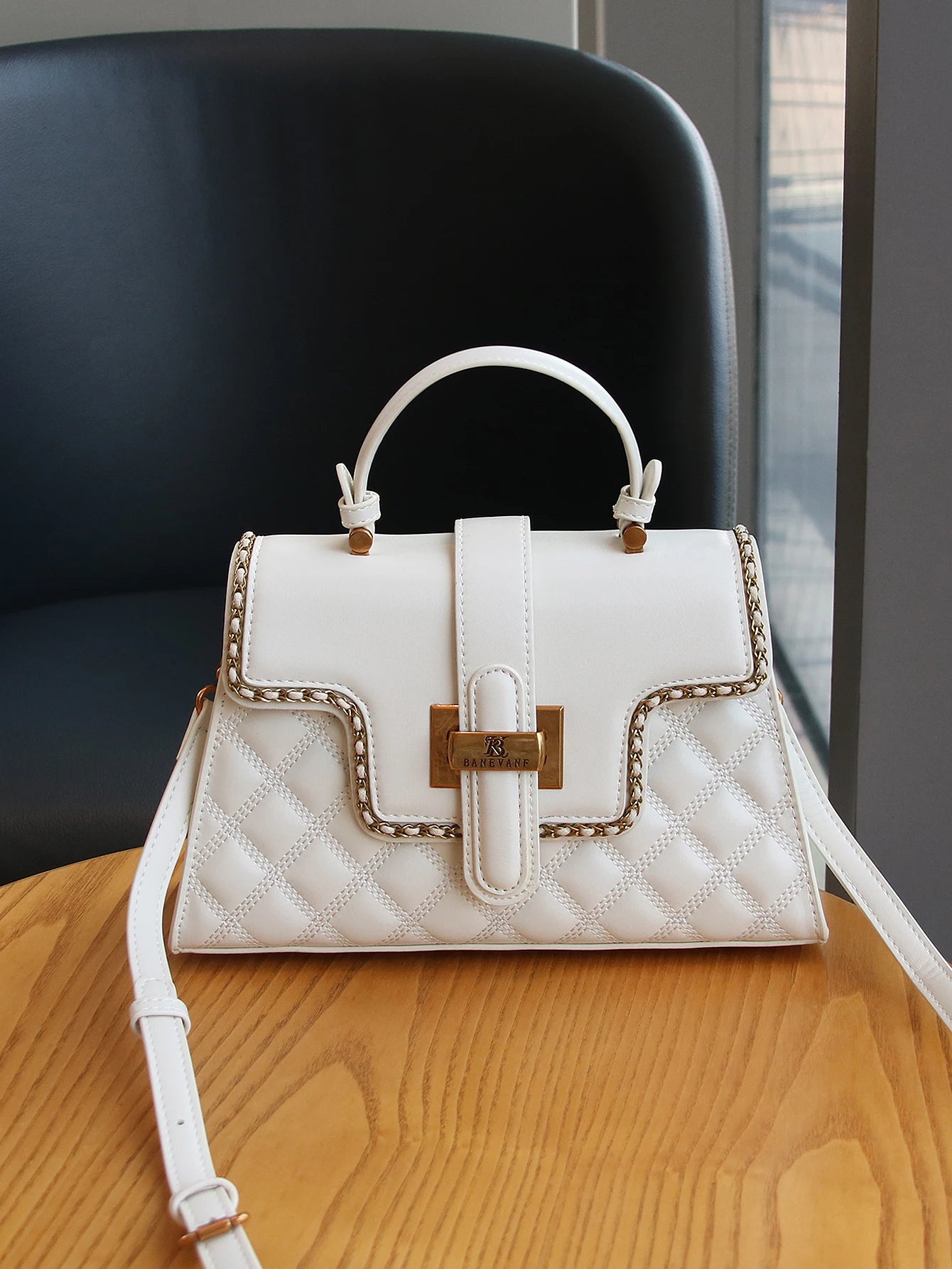 Rhombic Embroidery Handbag