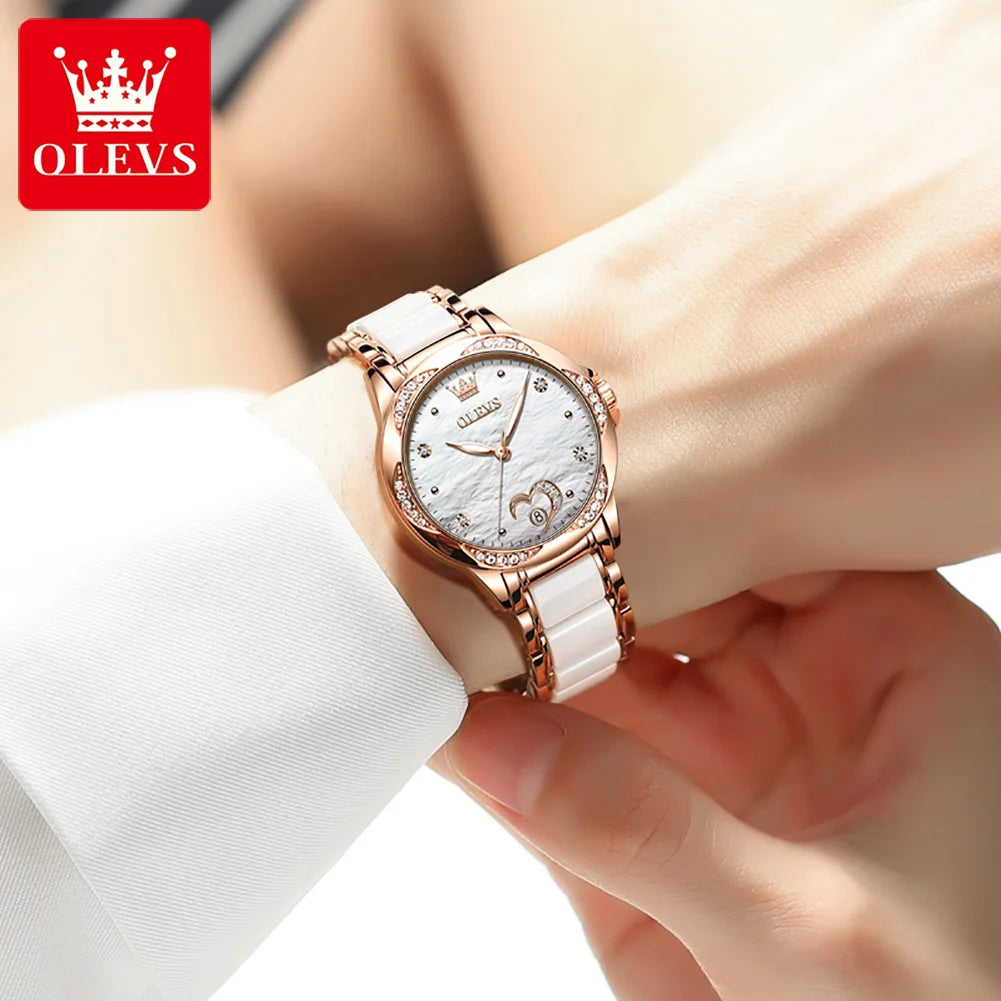 OLEVS Women's Ceramic Automatic Mechanical Watch