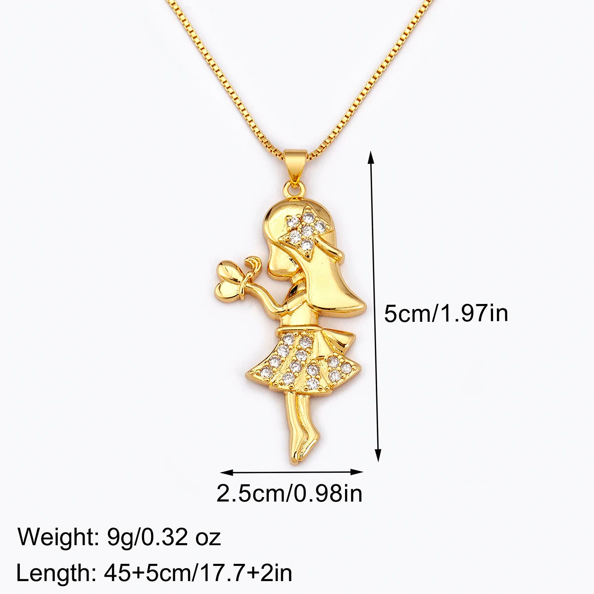 Couple Zircon Copper Pendant Necklace Gift