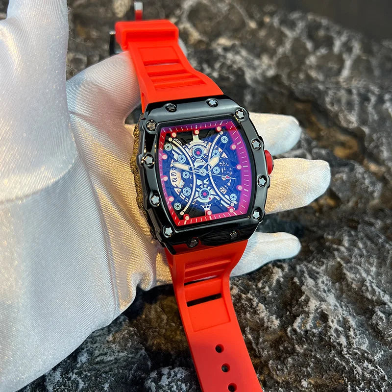 Men's Luminous Barrel Dial Luxury Watch