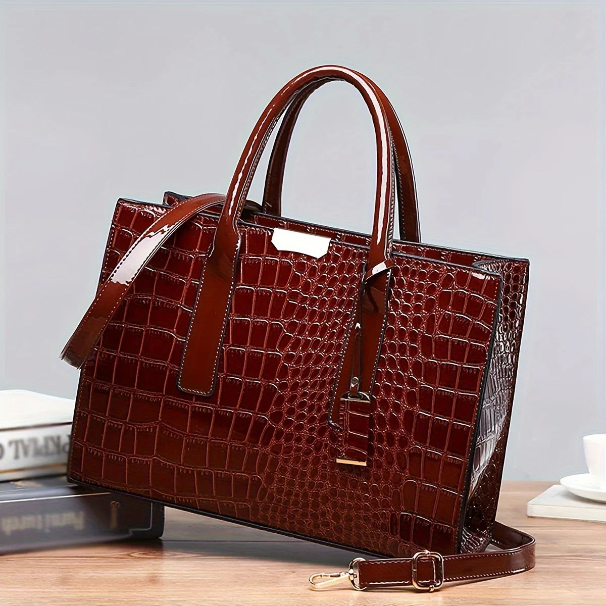 Women's Large Capacity Zipper Tote Bag