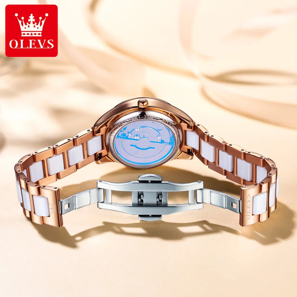 OLEVS Ceramic Automatic Ladies Watch
