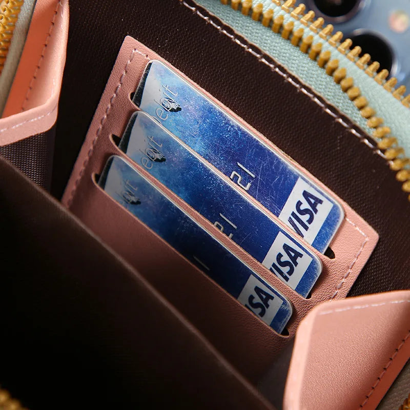 Touch Screen Leather Crossbody Wallet