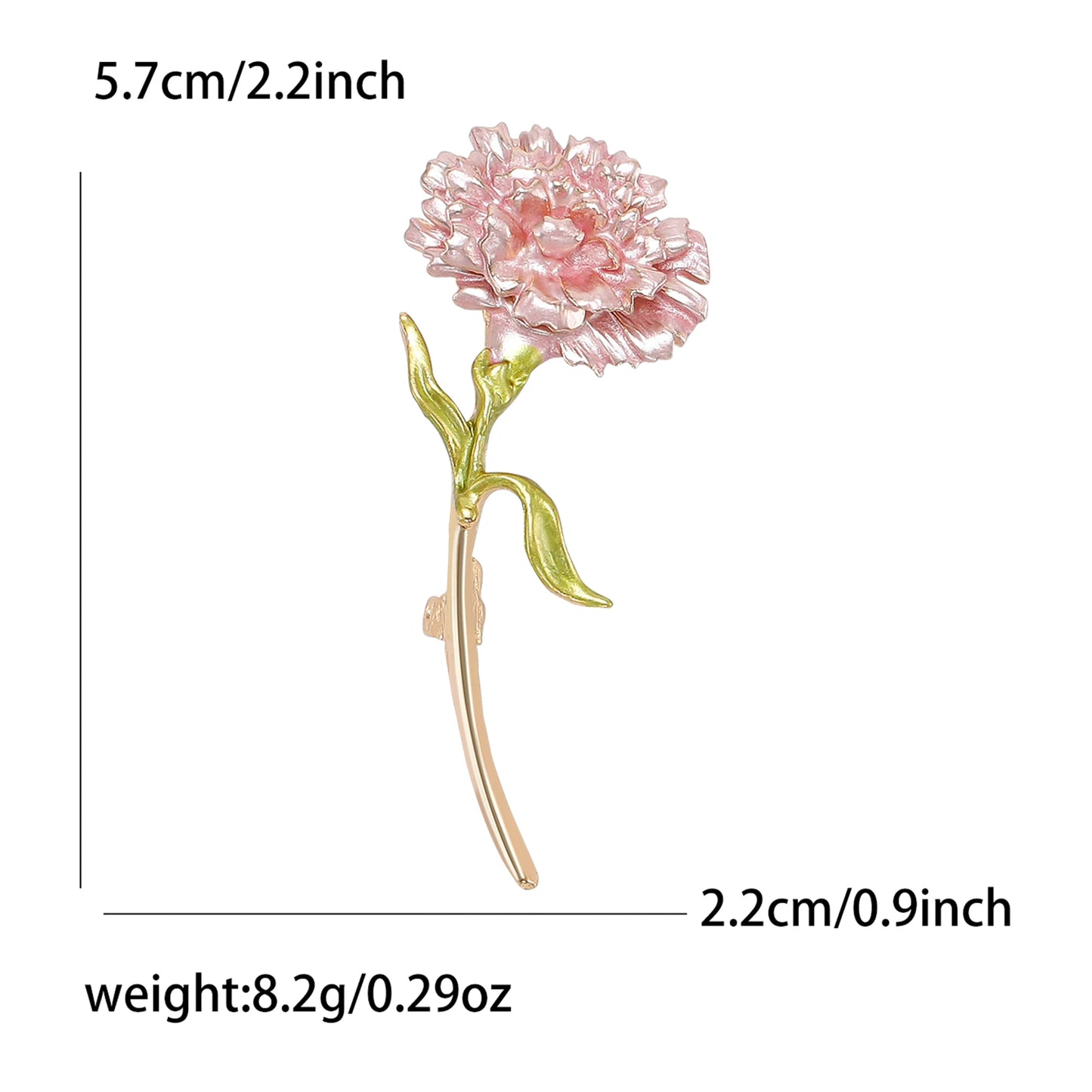 Carnation Enamel Brooch Mother's Day Pin