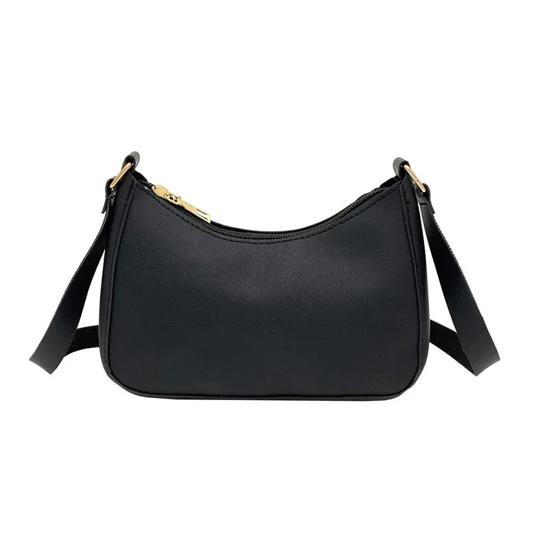 Solid PU Underarm Shoulder Bag