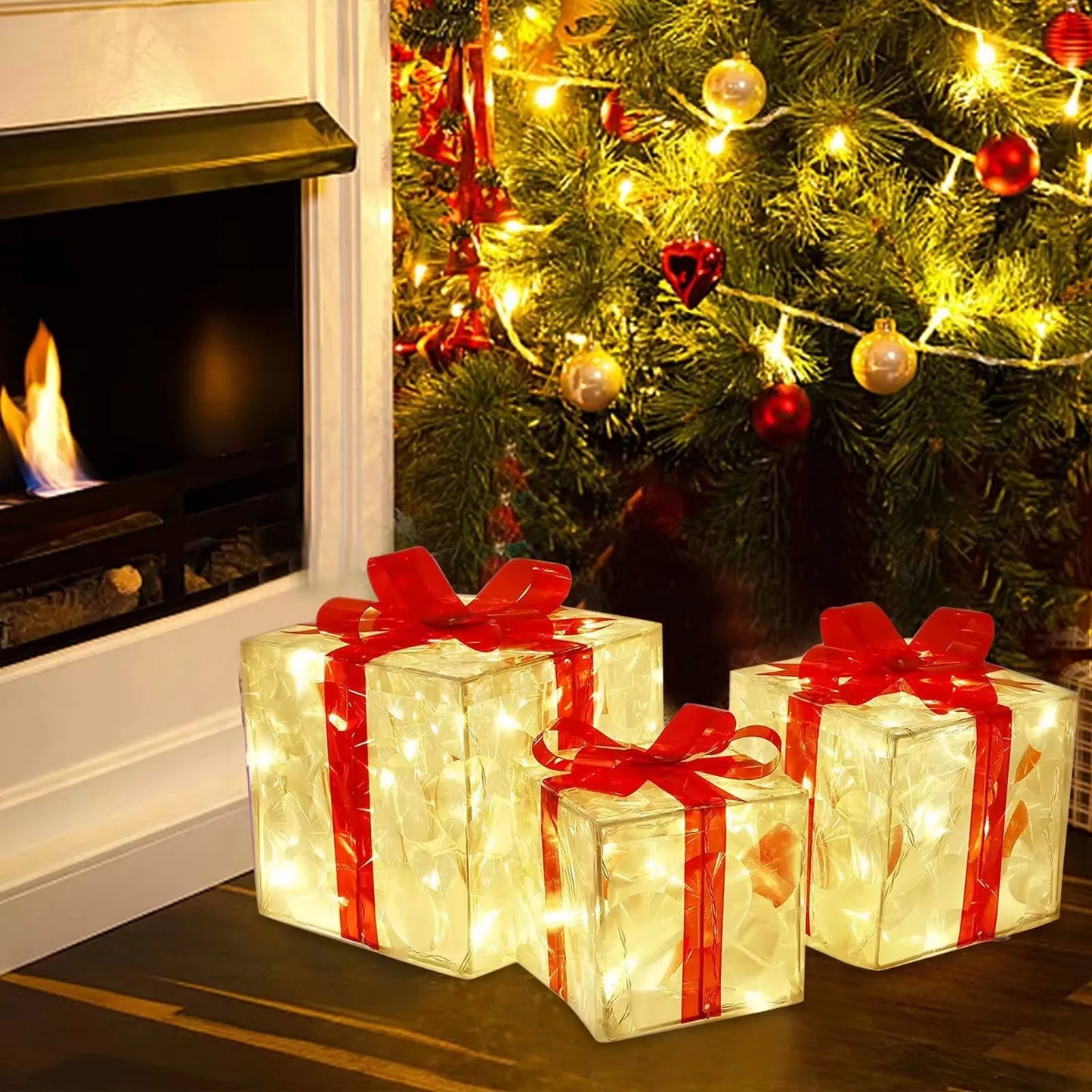 LED Glowing Christmas Gift Box Outdoor Decor