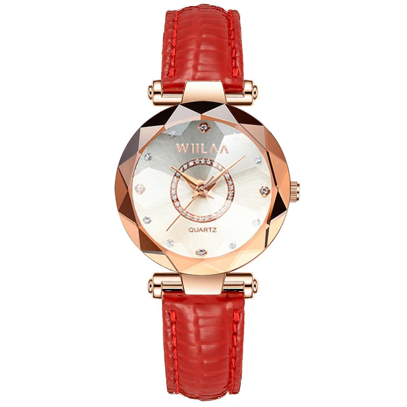 Rhinestone Gold Ladies Wristwatch