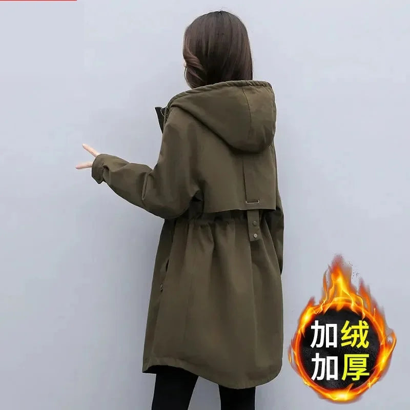 Hooded Velvet Women Parka