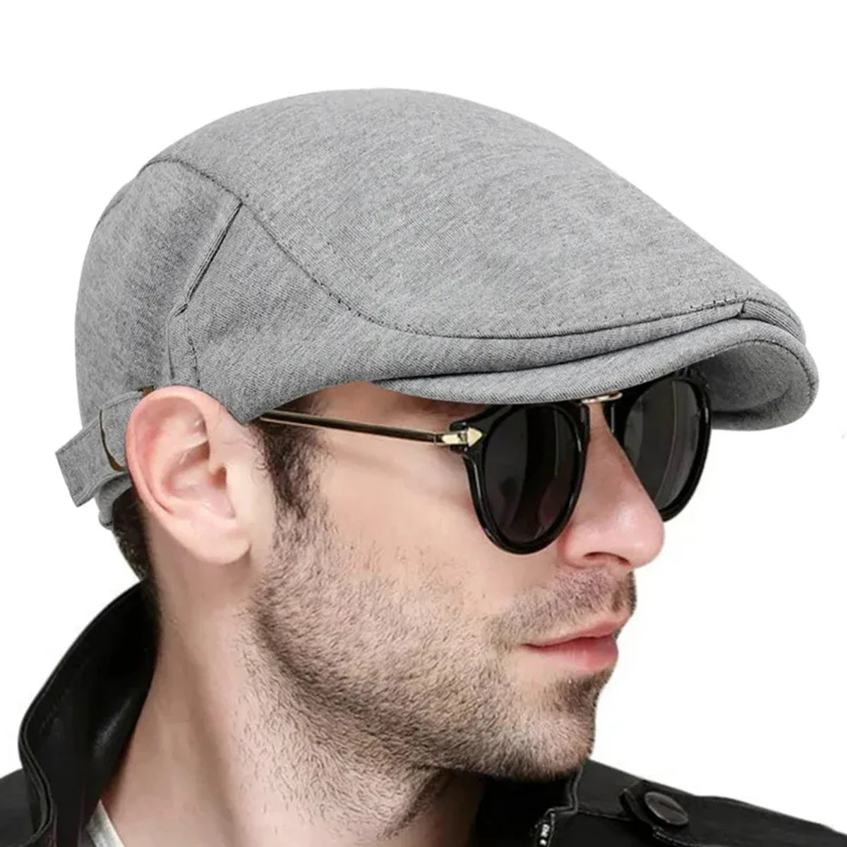 Men Solid Flat Newsboy Cap