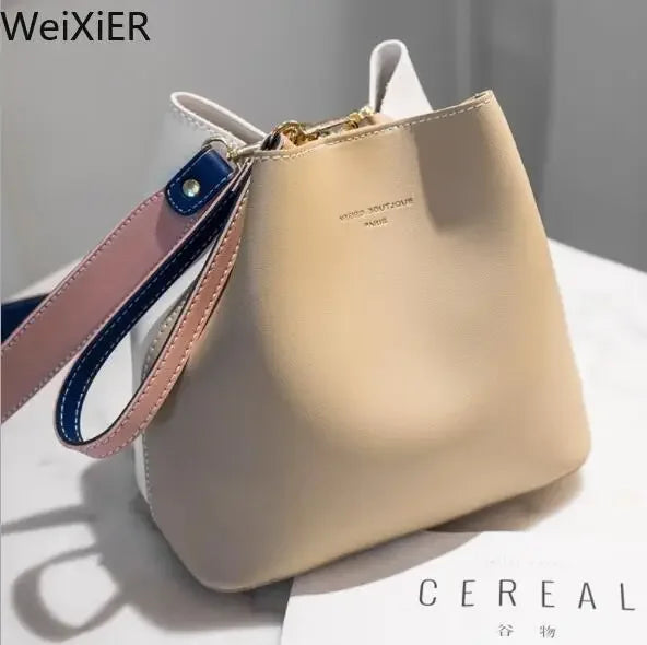 PU Leather Bucket Crossbody Bag