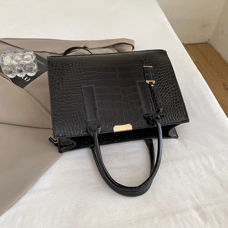Crocodile Patent Leather Crossbody
