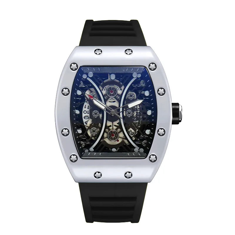 Men's Luminous Barrel Dial Luxury Watch