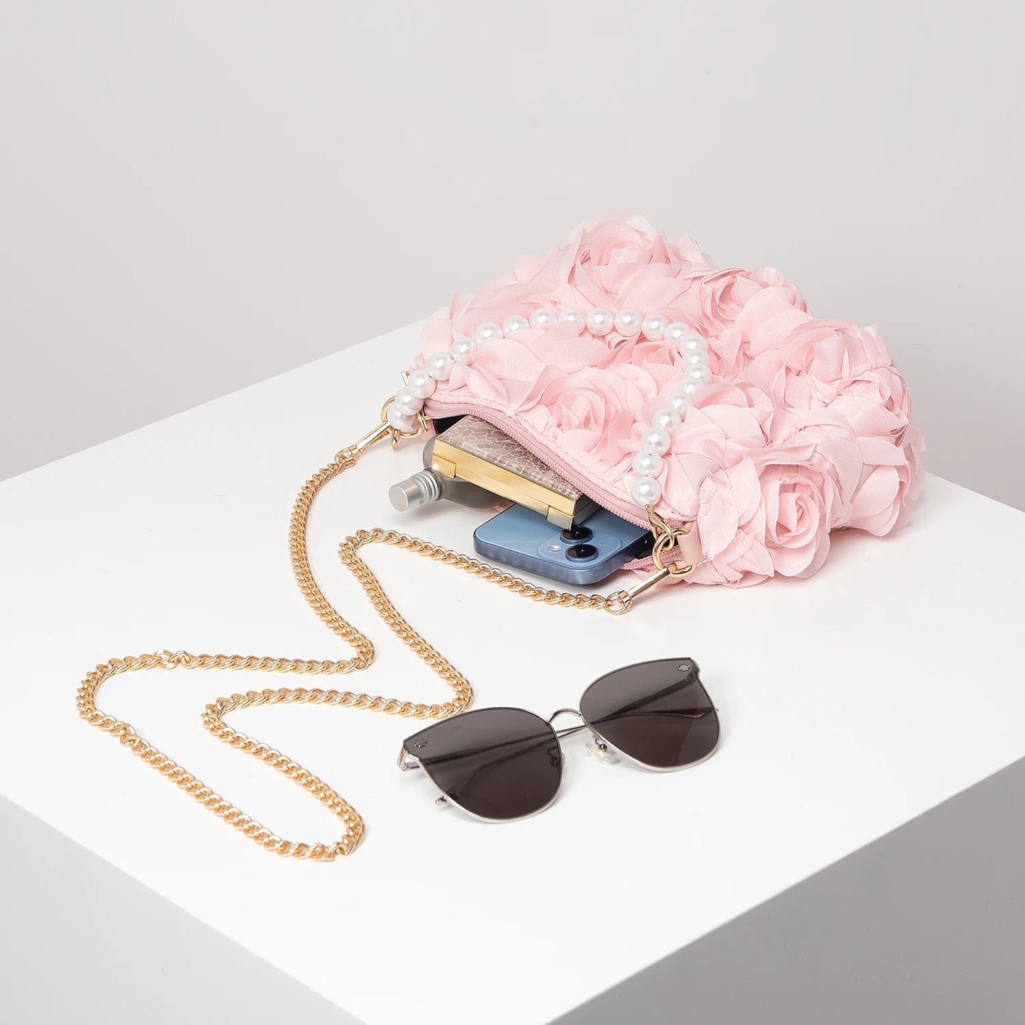 Pearl Floral Bridal Crossbody Bag