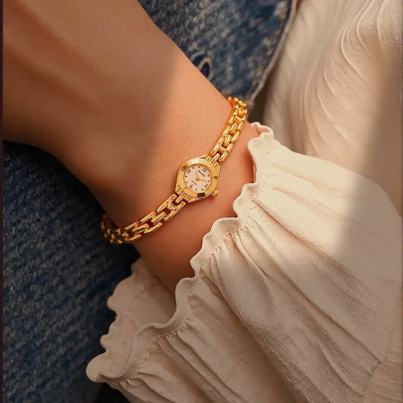Gold Small Dial Dress Watch