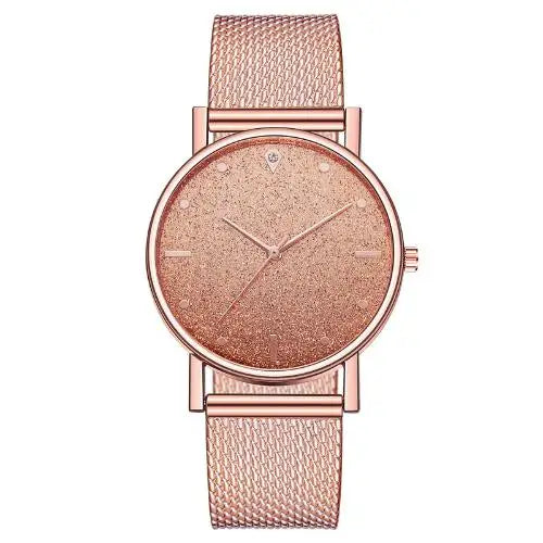 Rose Gold Heart Dial Ladies Watch