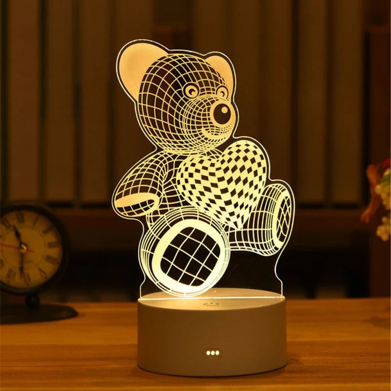 Personalized 3D LED Night Light USB Decor
