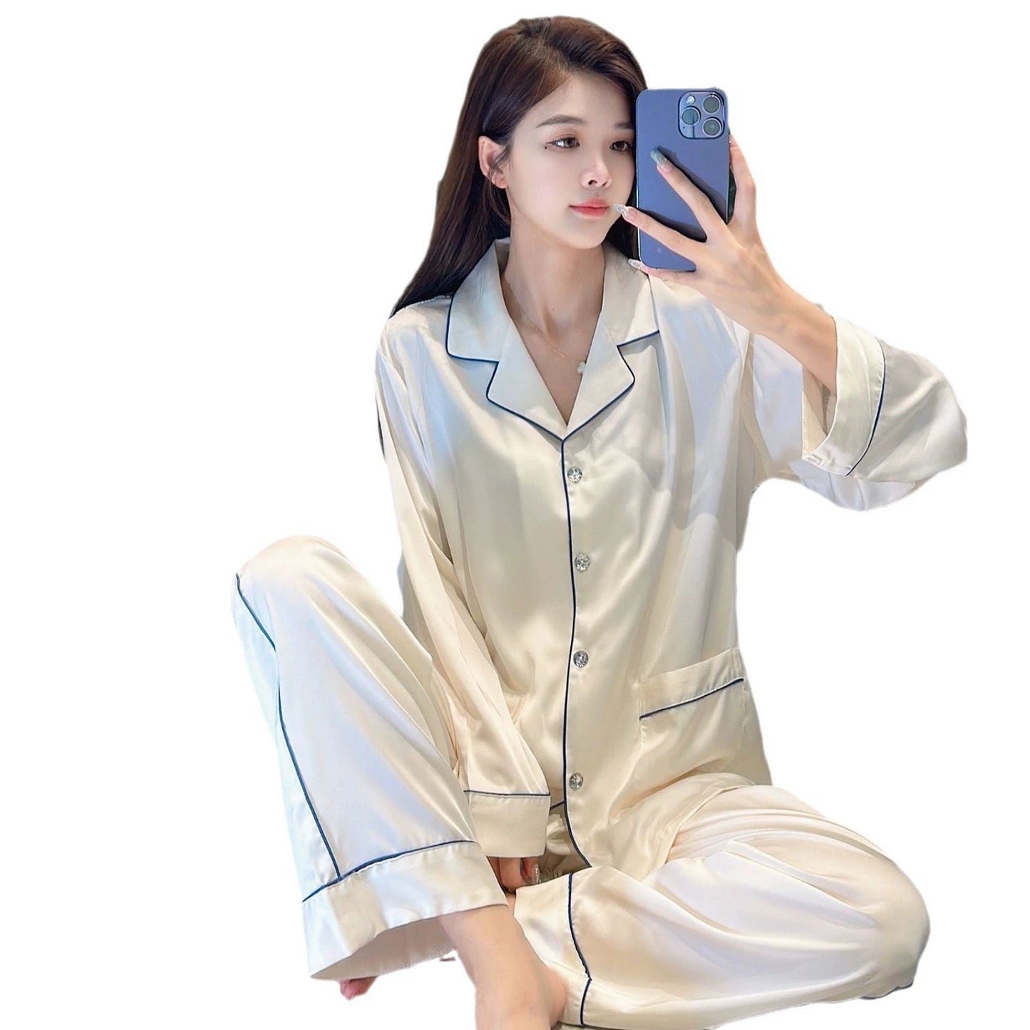 Women's Silky Print Pajama Set