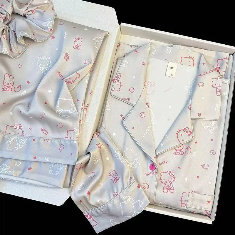 Women's Ice Silk Cute Pajama Set