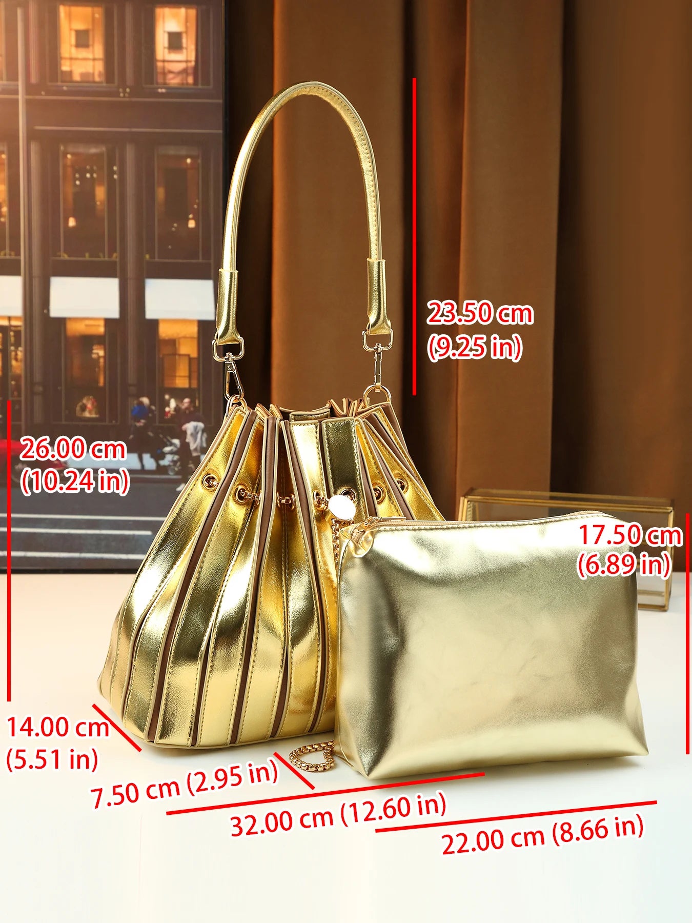 Pleated Shoulder Bag Luxury