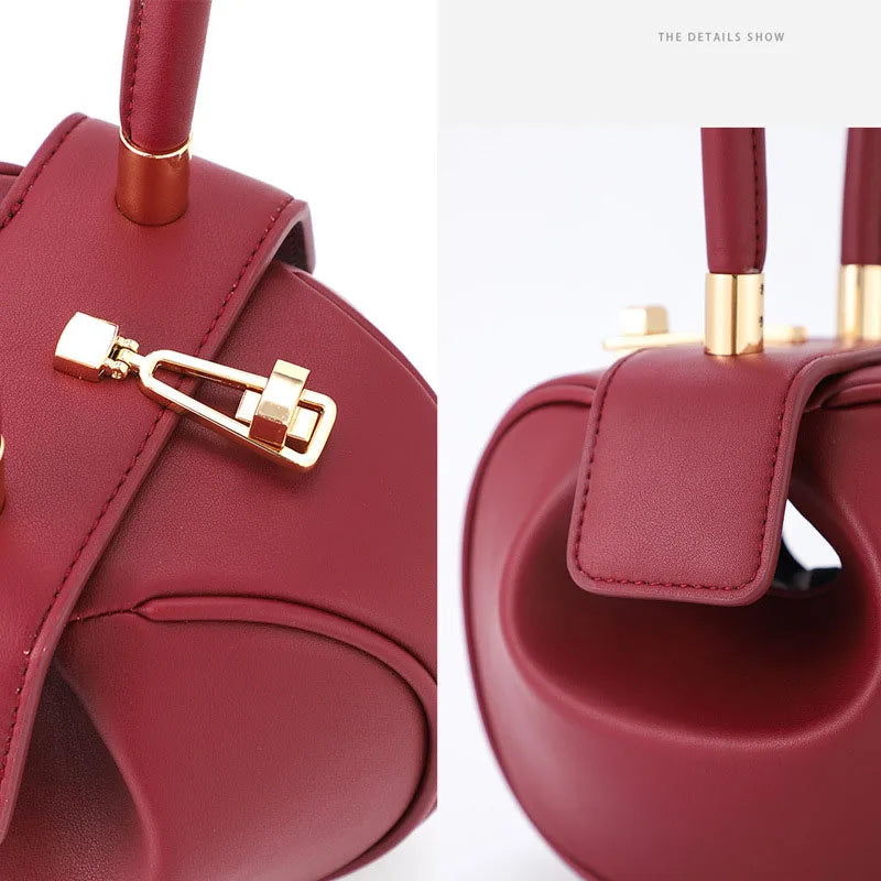 Women's PU Leather Mini Bowling Armpit Bag