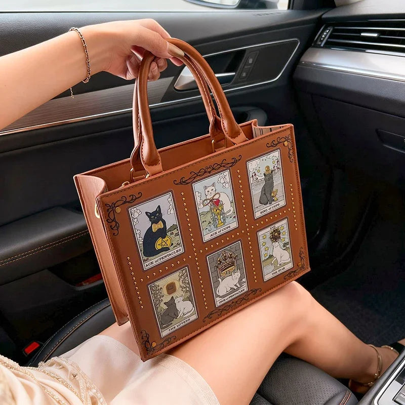 Cat Pattern Crossbody Tote
