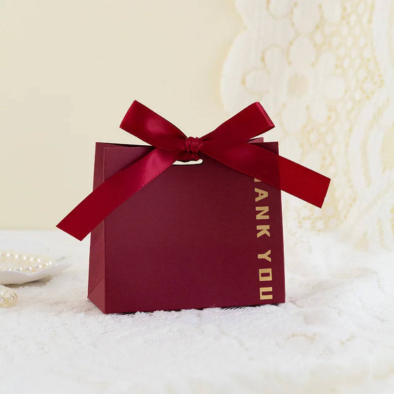 Thank You Gift Box Bow Ribbon Party 10 Pcs