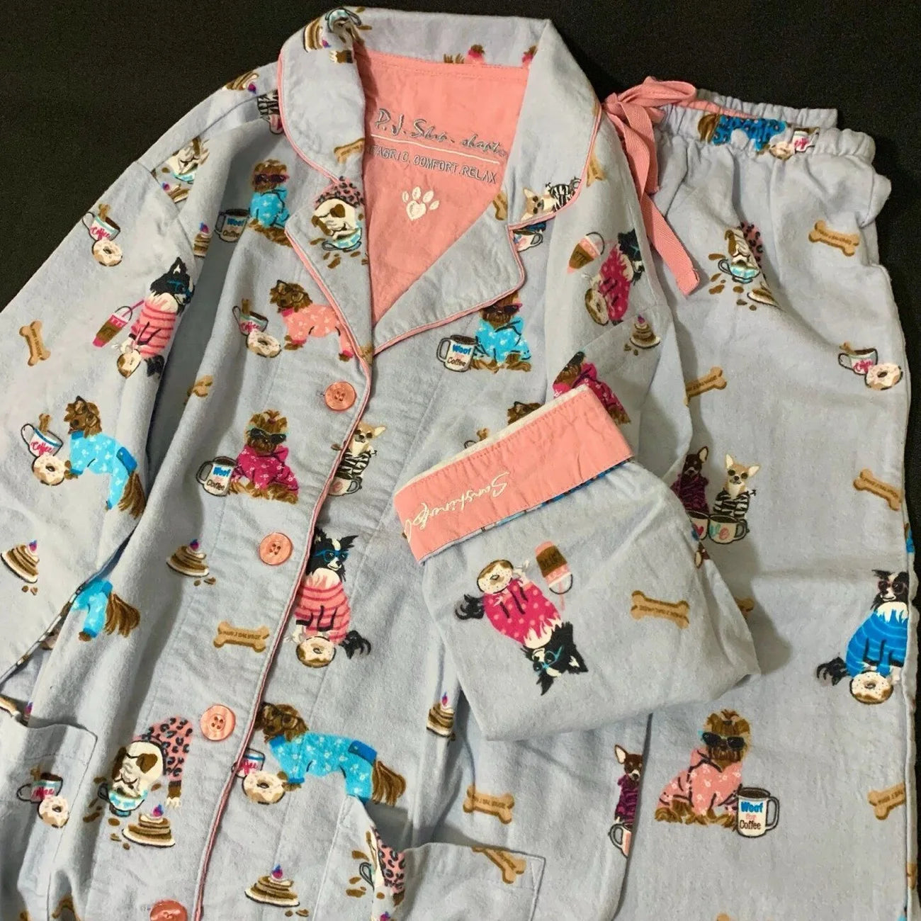 Fleece Cartoon Women Pajama Set