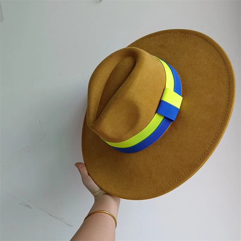 Women's Wide Brim Fedora Hat Retro Style