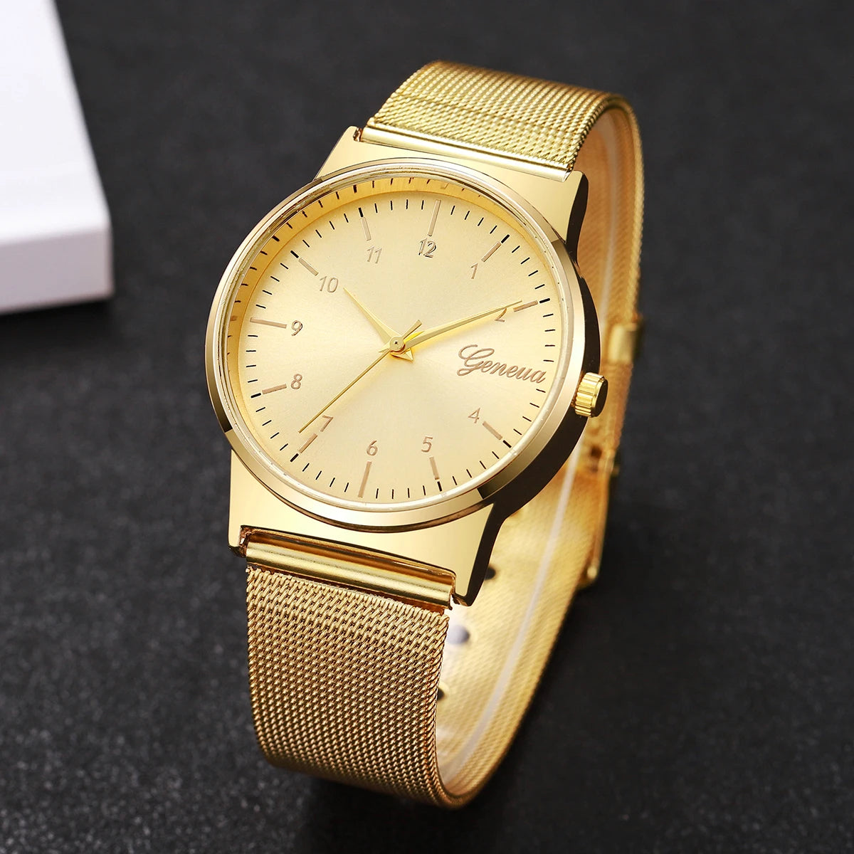 Mesh Strap Analog Ladies Watch