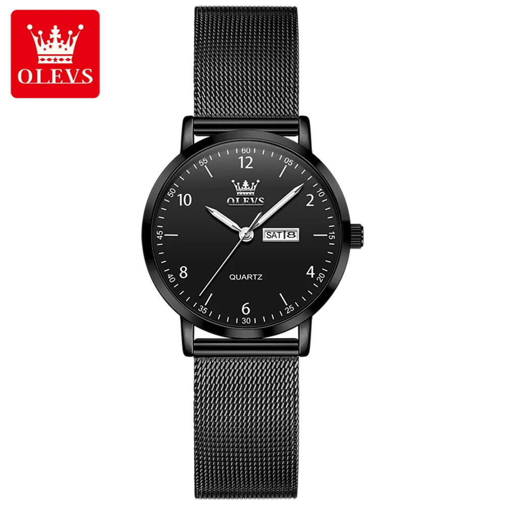OLEVS Crystal Milanese Steel Watch