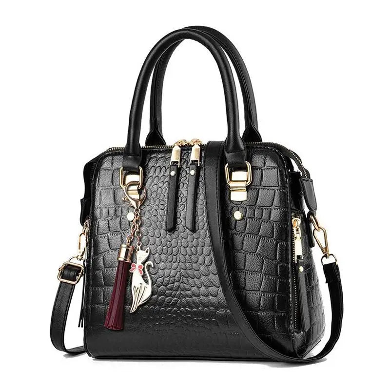 Crocodile Tassel PU Shoulder Bag