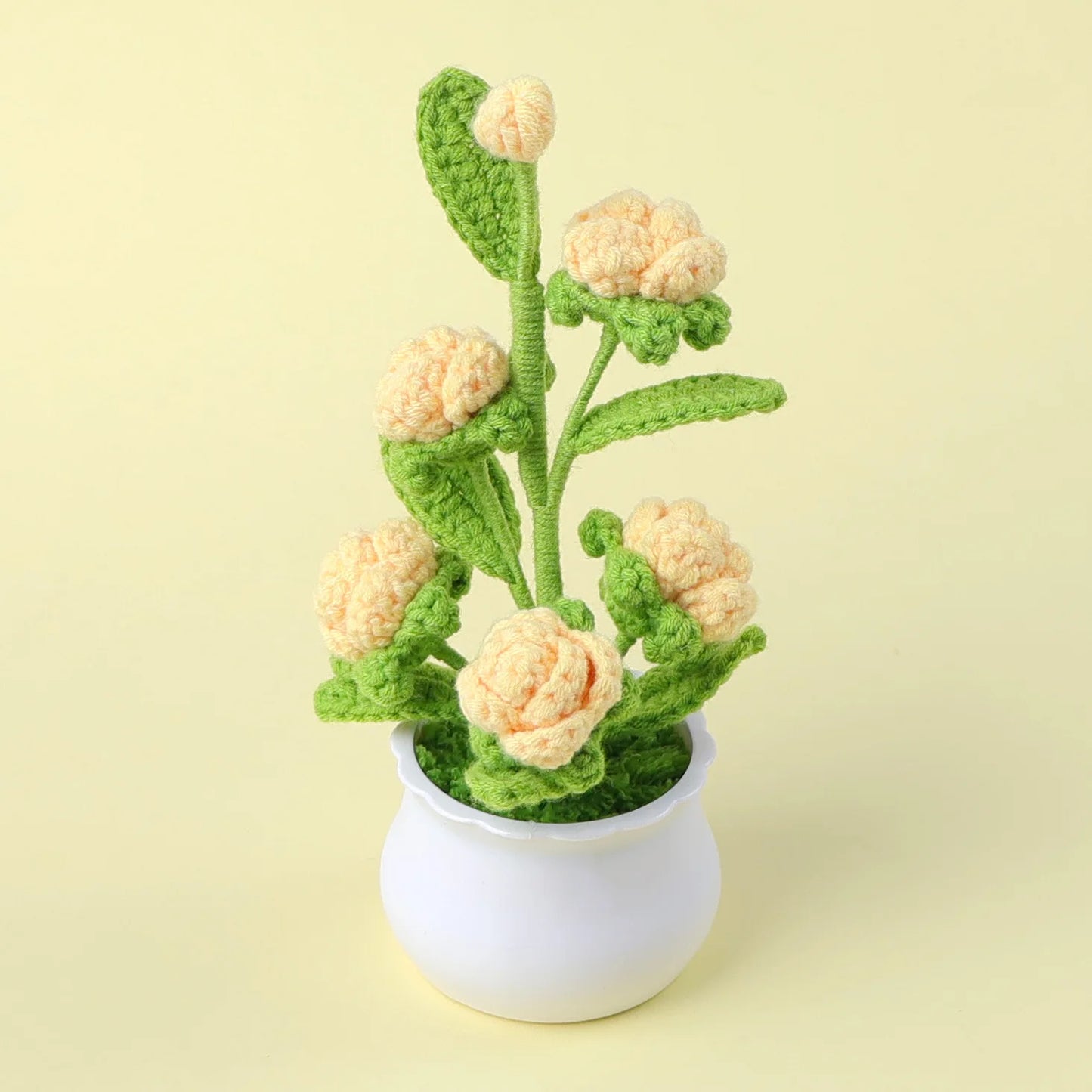 Handmade Woven Rose Potted Desktop Decor