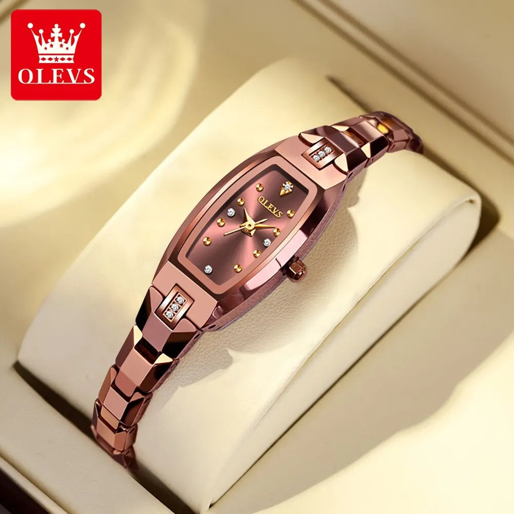OLEVS Slim Tonneau Diamond Watch