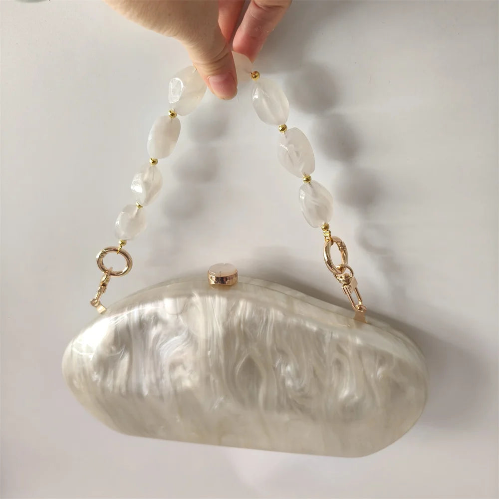 Women's Acrylic Shell Box Evening Shoulder Bag