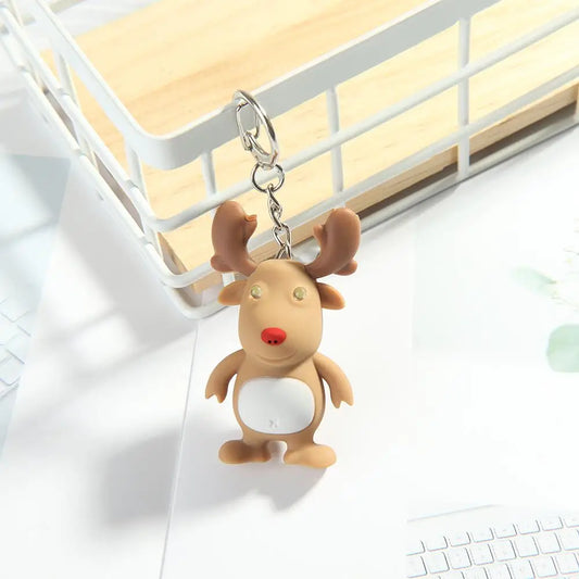 LED Flashlight Deer Keychain Kids Gift
