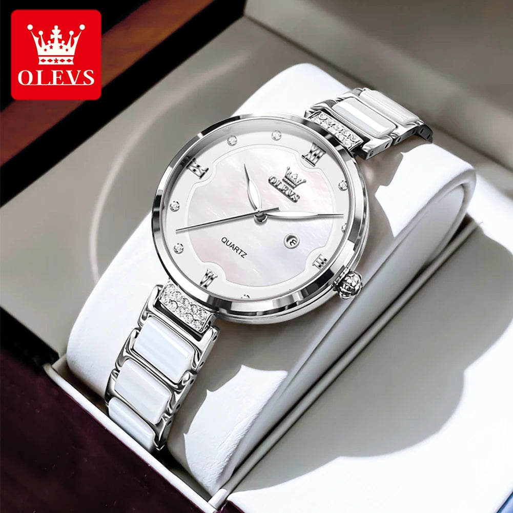 OLEVS Ceramic Bracelet Watch Set
