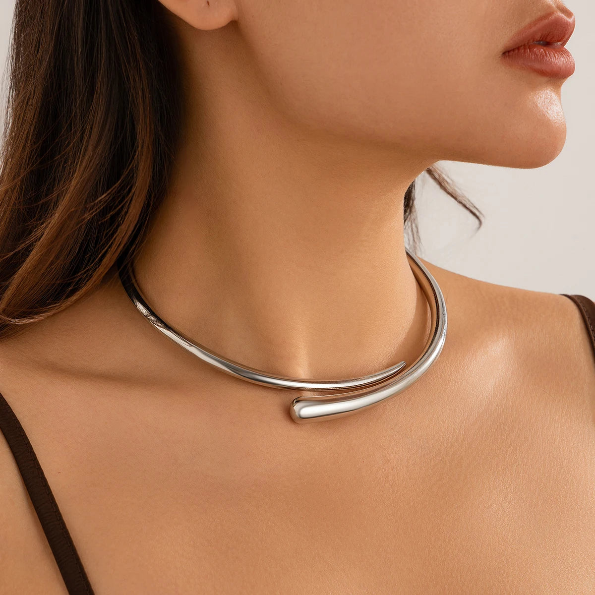 Gold Spring Collar Choker Necklace