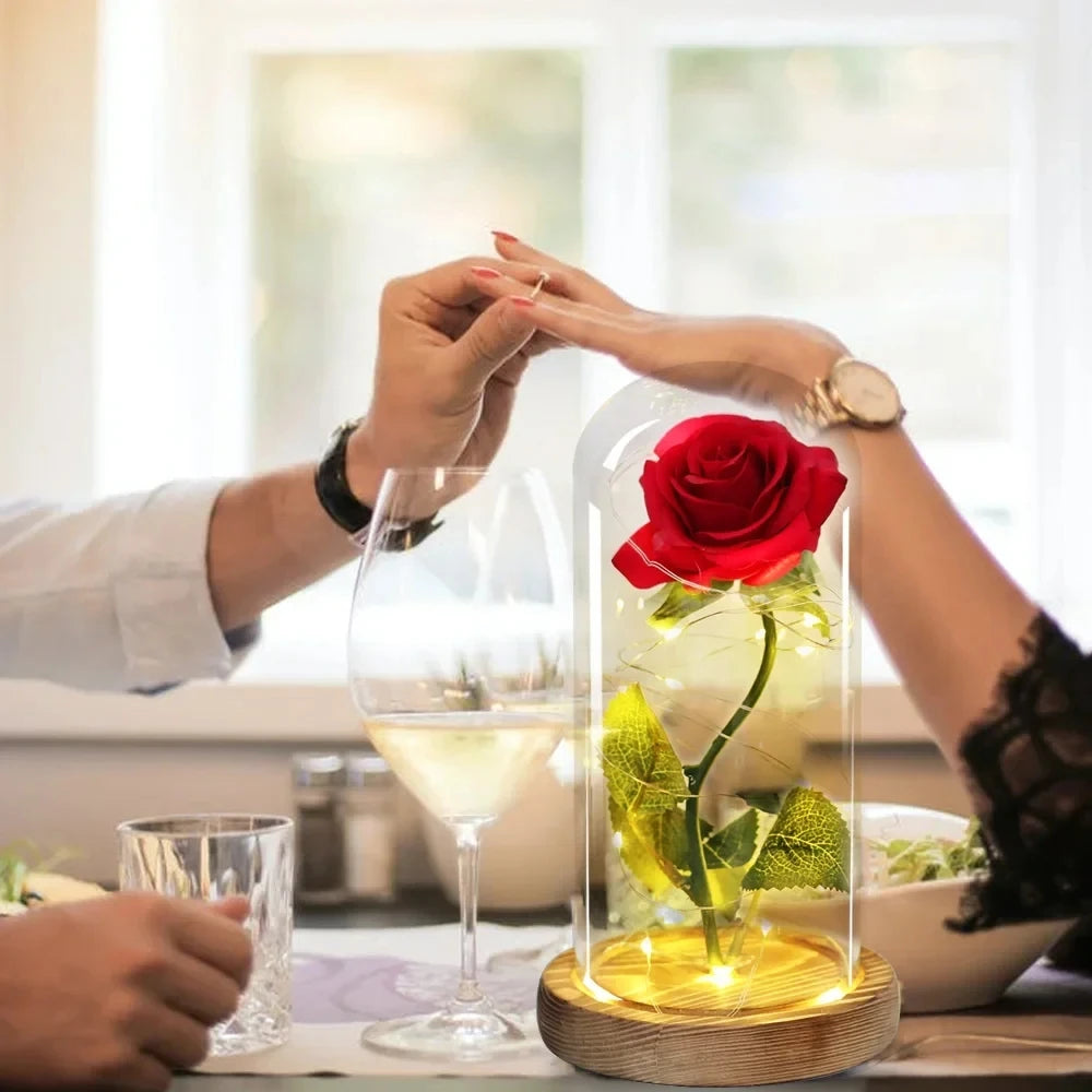 Eternal Rose LED Glass Dome Wedding Gift