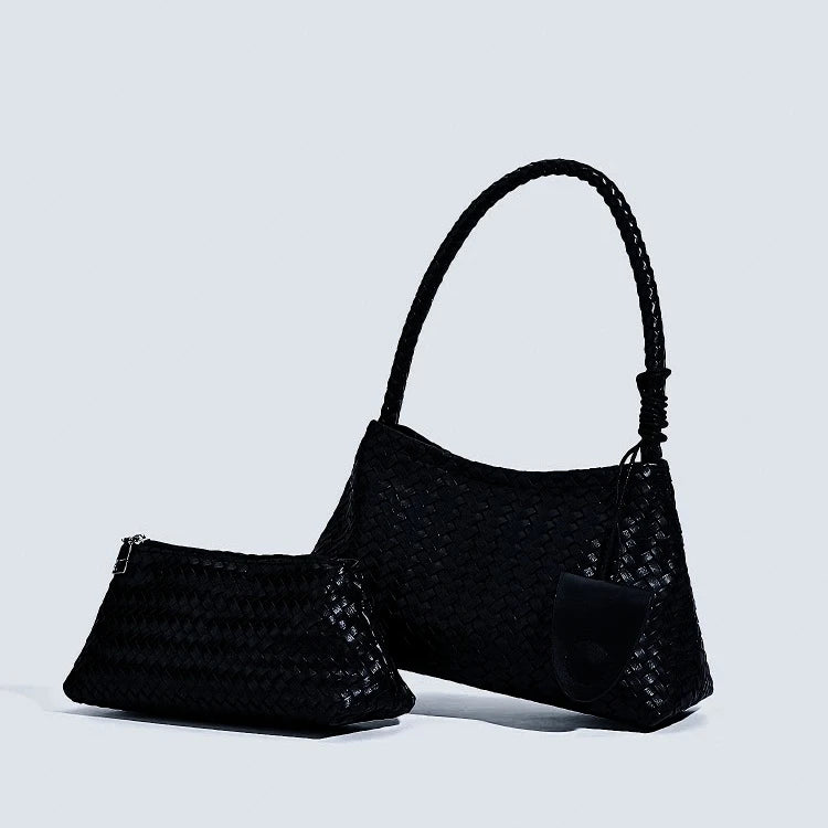 Woven Bucket Shoulder Bag