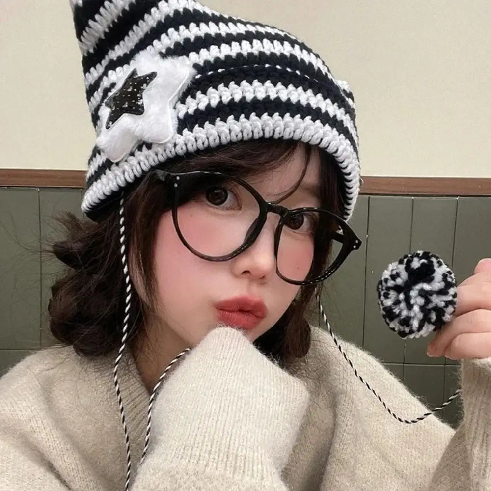 Y2K Devil Ear Knitted Beanie